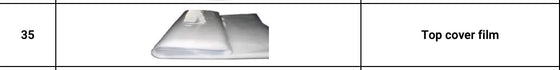 TMG-GH1260-35 Top film cover, 6 mil EVA clear film