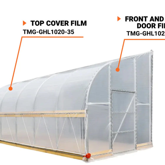 TMG-GHL1020-35 Top cover with two end walls (6 Mil clear EVA plastic film)