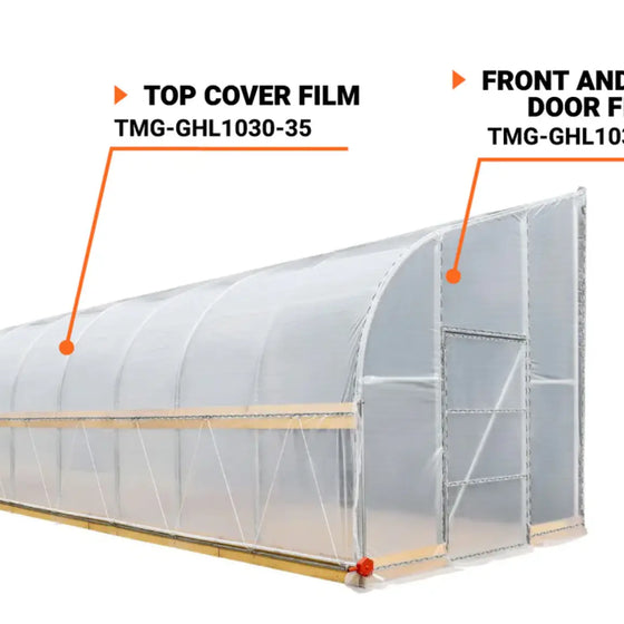 TMG-GHL1030-35 Top cover with two end walls (6 Mil clear EVA plastic film)