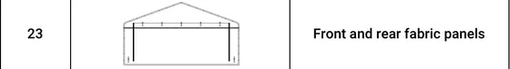 TMG-PT2020F-23 End wall cover for front and rear ends (pack of 2)