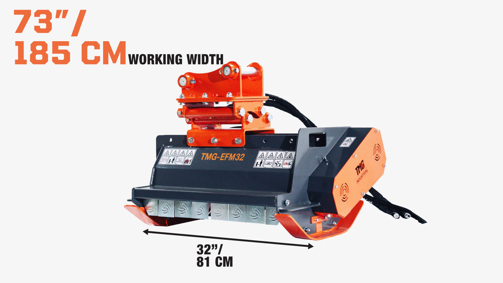 810 mm (32″) Flail Mower Brush Cutter for Mini to Midsize Excavators and Backhoes, TMG‑EFM32-specifications-image