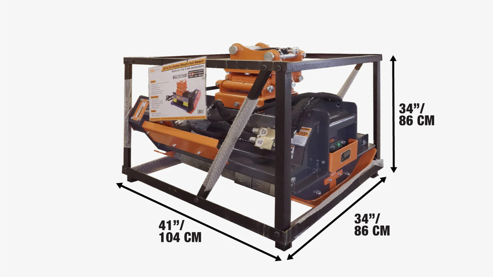 810 mm (32″) Flail Mower Brush Cutter for Mini to Midsize Excavators and Backhoes, TMG‑EFM32-shipping-info-image
