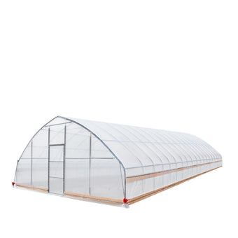 Angled three-quarter view showing full frame of Tunnel Greenhouse Grow Tent