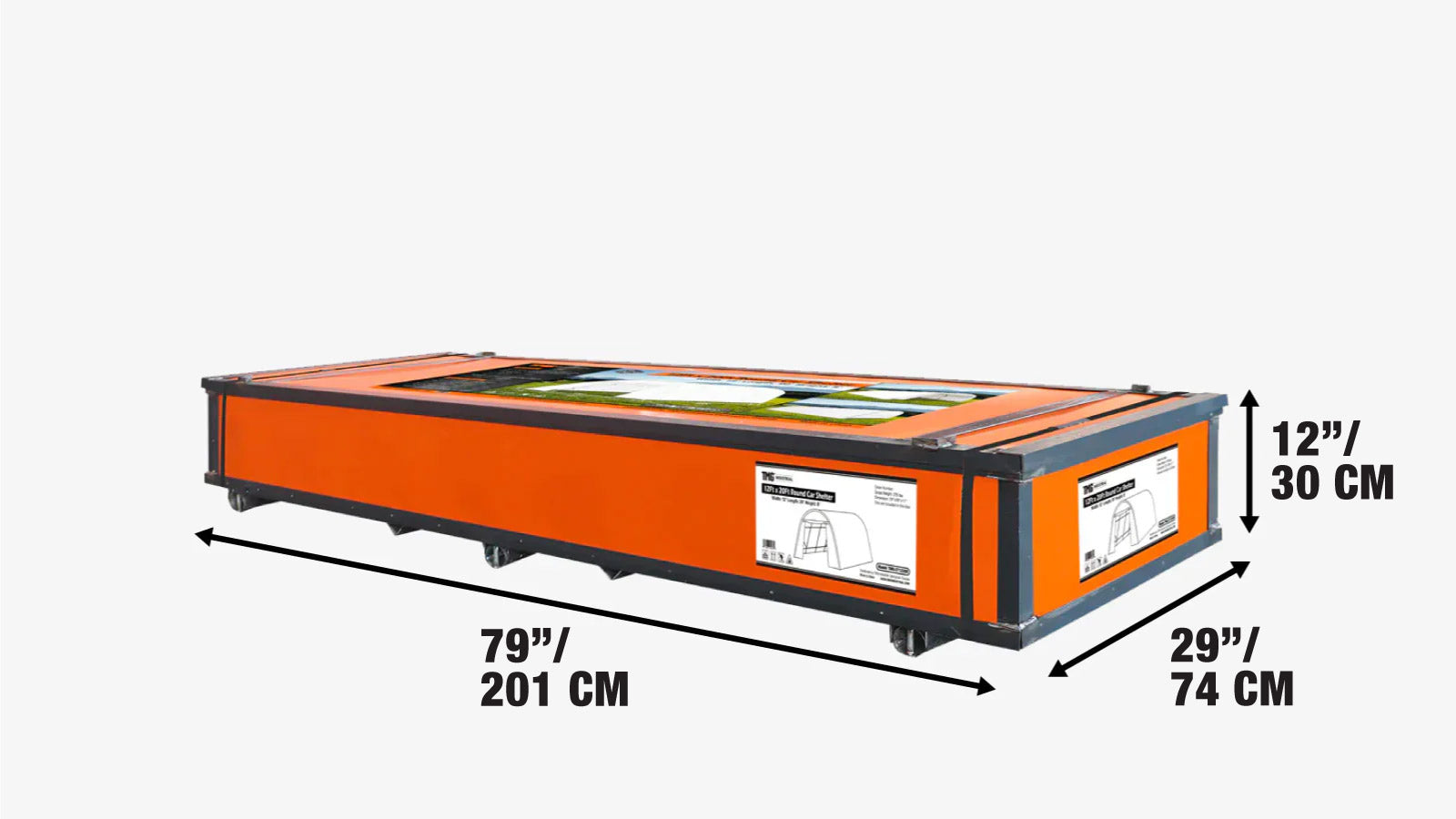 3.7 x 6 m Car Shelter with Rounded Roof and Ripstop PE Cover, TMG-ST1220R-shipping-info-image