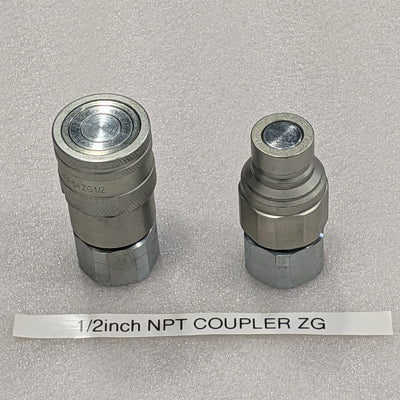TMG-RG72 Skid Steer Hydraulic Quick Connect 1/2" Flat Face Coupler (NPT)