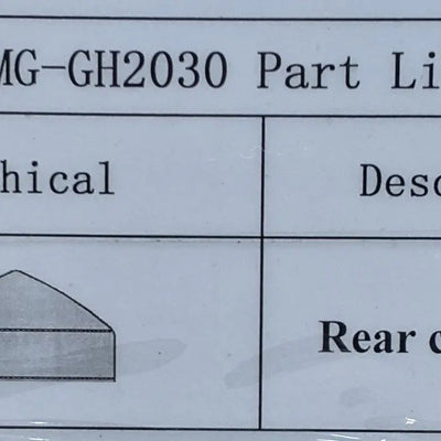 TMG-GH2020-23A Rear panel cover