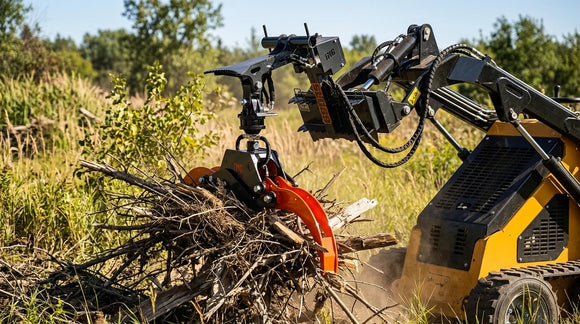 Tackling Heavy Brush & Logs with the TMG-SLG59 Rotating Grapple