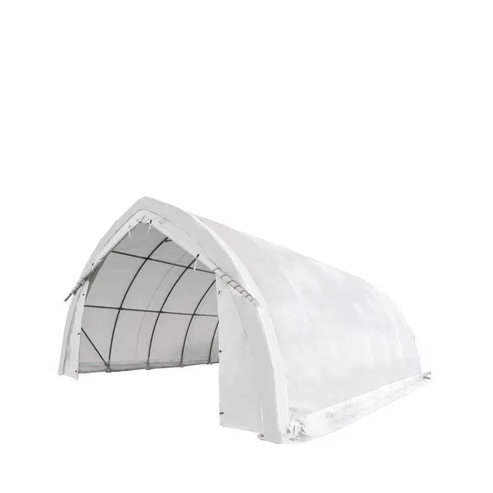 6.1 m x 9.1 m (20' x 30') Arch Wall Peak Ceiling Storage Shelter with Heavy Duty 576 gsm (17 oz) PVC Cover & Drive Through Doors, TMG-ST2032PV (Previously ST2031PV) TMG Industrial Australia