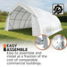 6.1 m x 9.1 m (20' x 30') Arch Wall Peak Ceiling Storage Shelter with Heavy Duty 576 gsm (17 oz) PVC Cover & Drive Through Doors, TMG-ST2032PV (Previously ST2031PV) TMG Industrial Australia