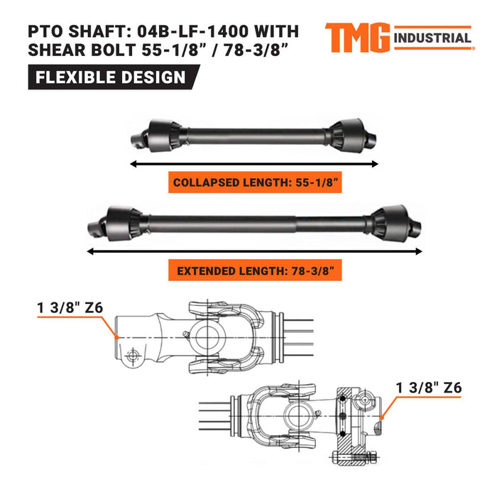 TMG Industrial 50” Offset Ditch Bank Flail Mower with 90° Tilt, 3-Point Hitch, 20-50 HP Tractor, PTO Drive Shaft, TMG-TFMO50