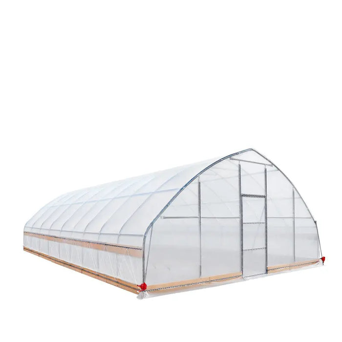 7.6 m x 12.2 m (25' x 40') Tunnel Greenhouse Grow Tent w/0.15 mm (6 Mil) Clear EVA Plastic Film, Cold Frame, Hand Crank Roll-Up Sides, Peak Ceiling Roof, TMG-GH2540-V2 (Previously GH2540) TMG Industrial Australia