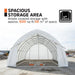 6.1 m x 9.1 m (20' x 30') Arch Wall Peak Ceiling Storage Shelter with Heavy Duty 576 gsm (17 oz) PVC Cover & Drive Through Doors, TMG-ST2032PV (Previously ST2031PV) TMG Industrial Australia