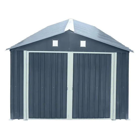 Pro Series 3 x 6 m Metal Garage Shed with Double Front Doors and Side Entry Door, 2.4 m Peak Height TMG-MS1020B TMG Industrial Australia