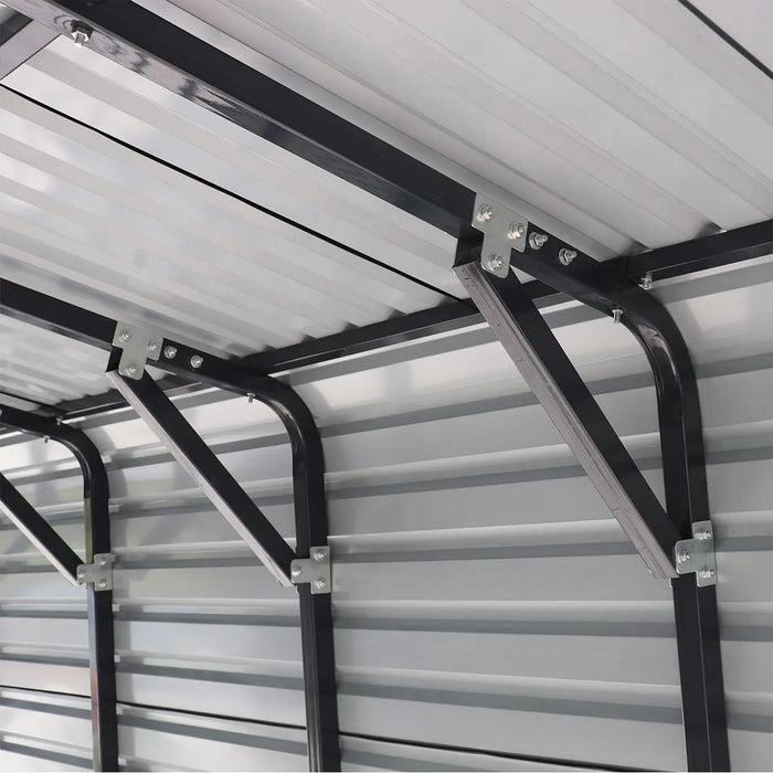 TMG-MSB1230 12' x 30' Metal Shed Boat Shelter with 12.5' peak height and 10.5' sidewall height, galvanized steel frame and metal roof panels