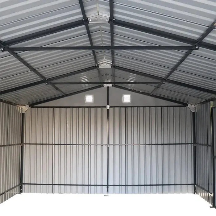 Pro Series 4 x 6 m Metal Garage Shed with Double Front Doors and Side Entry Door, 2.6 m Peak Height TMG-MS1320B TMG Industrial Australia