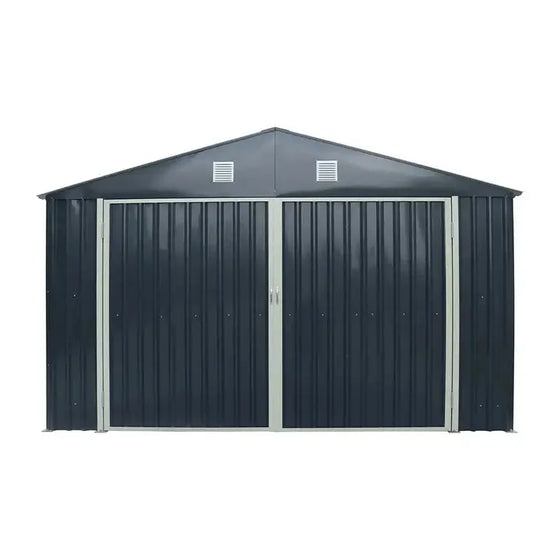 Pro Series 4 x 6 m Metal Garage Shed with Double Front Doors and Side Entry Door, 2.6 m Peak Height TMG-MS1320B TMG Industrial Australia