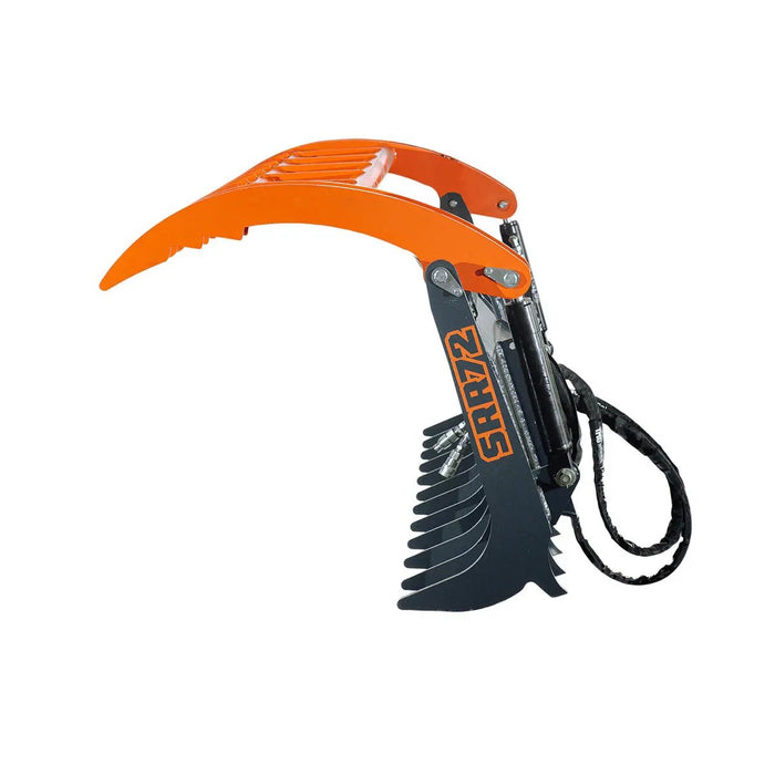 Skeleton Rake TMG Skid Steer Skeleton Root Rake Grapple, 1180 kg Grapple Capacity ...