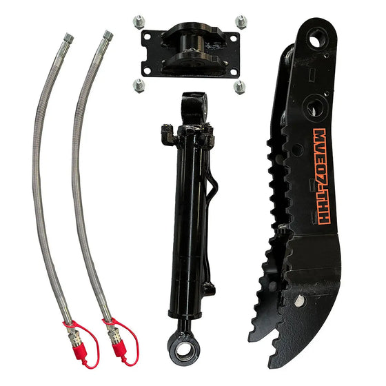 Hydraulic Thumb Attachment, 13 mm (½") Hydraulic Hoses and Flat Quick Couplers, Works for TMG-MVE07, TMG-MVE07-THH TMG Industrial Australia