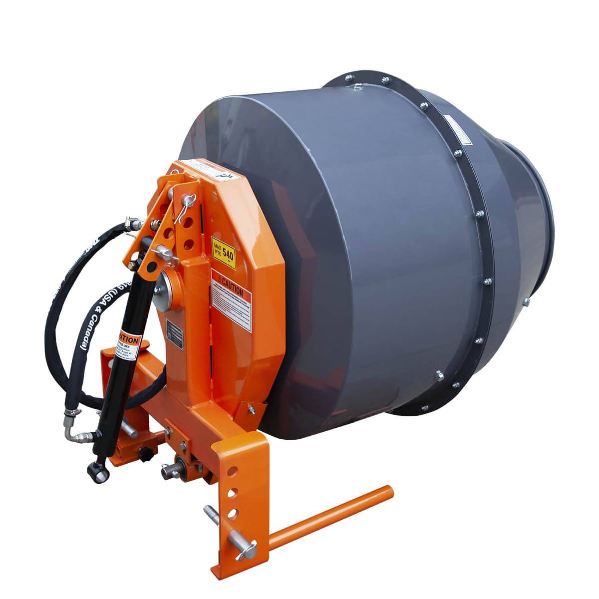 TMG Industrial 5 Cu-Ft 3-Point Hitch Cement Mixer, PTO Shaft Included, Category 1 & 2 Hookup, TMG-TCM5