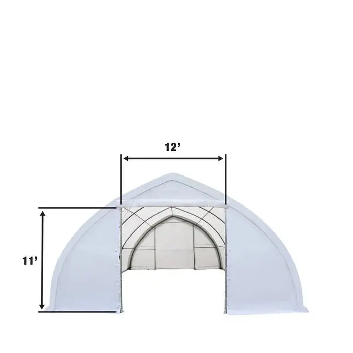 9m × 12m Peak Ceiling Storage Shelter with Heavy Duty 450 GSM PVC Cover & Drive Through Doors, TMG-ST3042V (Previously ST3040V) TMG Industrial Australia