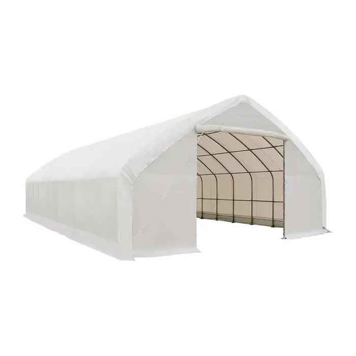 9 x 15 m Straight Wall, Peak Ceiling Storage Shelter with PVC Cover, TMG-ST3052V (Previously ST3050V) TMG Industrial Australia