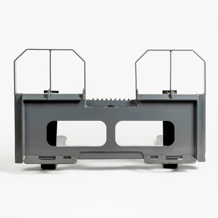 42" pallet fork for skid steer with heavy-duty Class II forks, 4,200 lbs capacity, and wide guard, TMG-SPF42