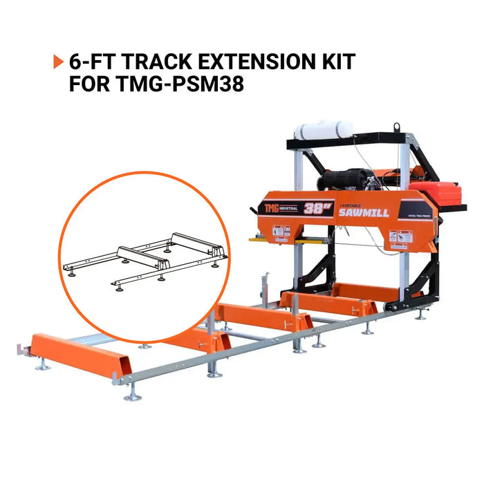 6'5" (1950 mm) Track Extension Kit for TMG-PSM38 Portable Sawmill, TMG-PSM38-6EX