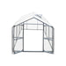 8' x 10' Greenhouse with Galvanized Steel Frame, Polycarbonate Twin-Wall Roof and Crystal-Clear Solid Walls TMG-GH811 - TMG Industrial