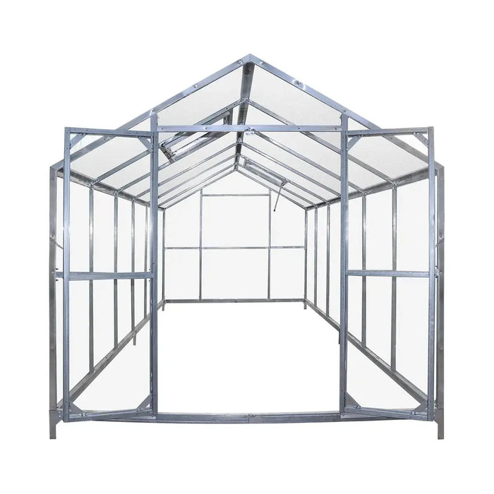 TMG Heavy Series™ 2.4 x 6.1 m Greenhouse Kit with Galvanized Steel Frame, Polycarb Roof and Crystal-Clear Walls, TMG-GH821 TMG Industrial Australia