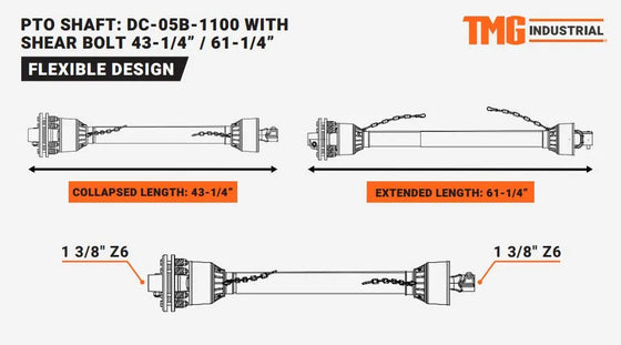 TMG-DC-05B-1100 PTO Shaft for TMG-TRC60
