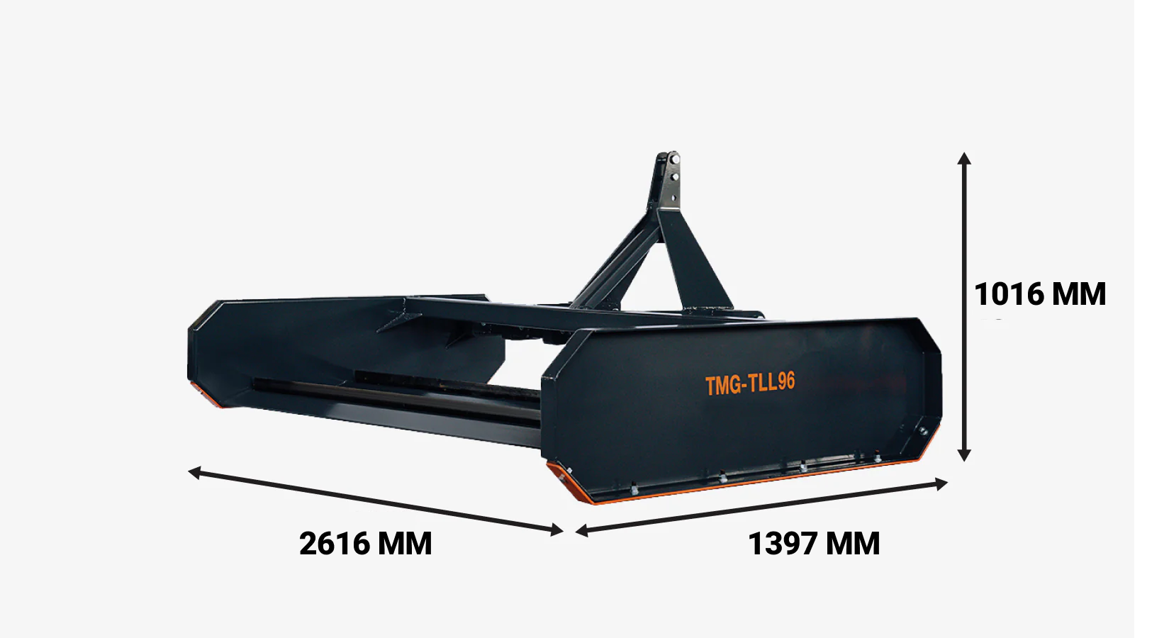 2390 mm Tractor Land Leveler, Dual Blades, 3-Point Hitch, Category 1 & 2 TMG-TLL96-shipping-info-image