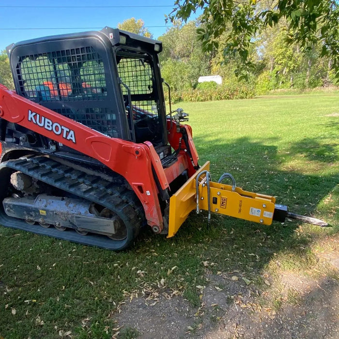 TMG Industrial 45-100 HP Skid Steer Hydraulic Breaker, 3” Moil Point Chisel, 785 J Impact Energy, Universal Mount, TMG-HB90S