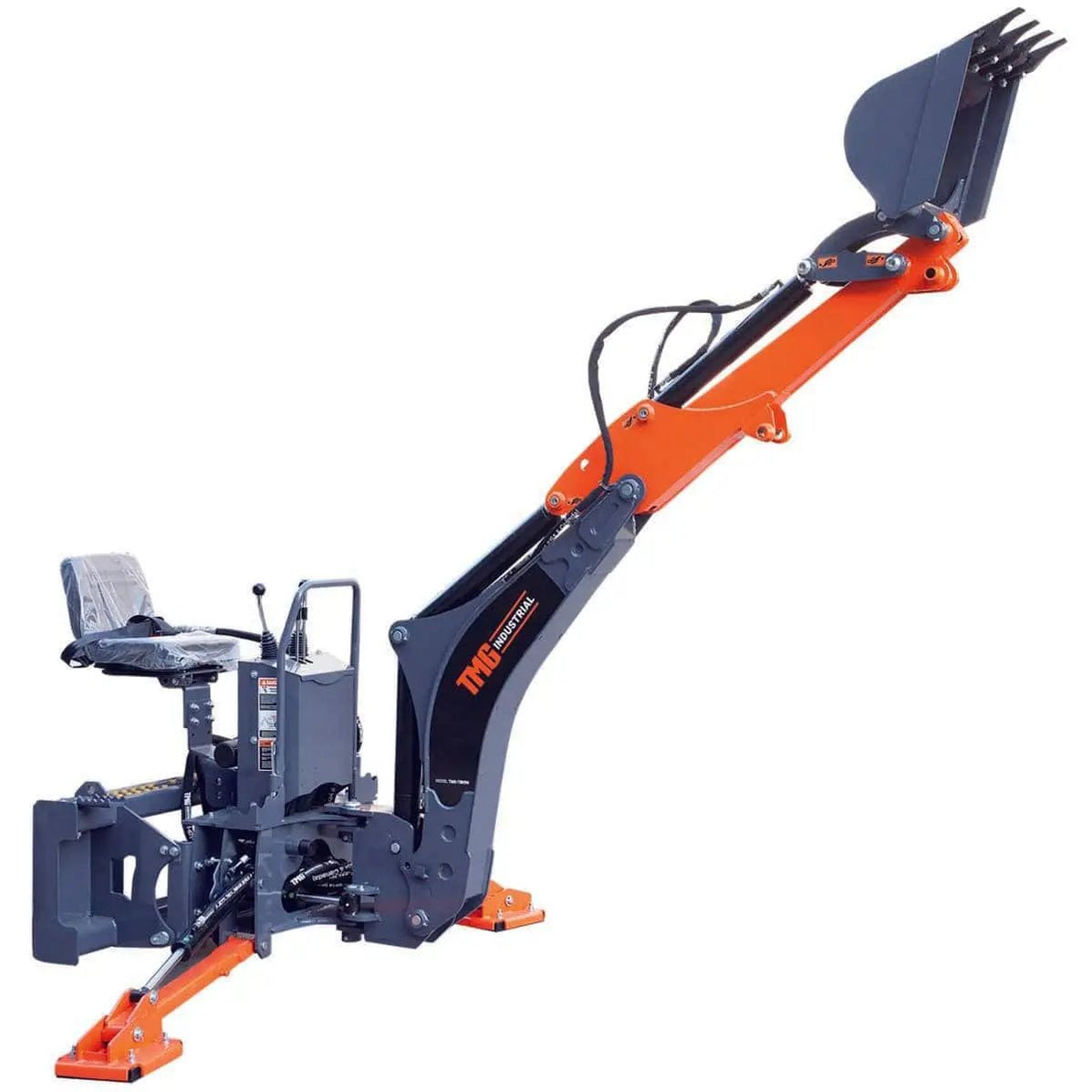 TMG 2740 mm Skid Steer Backhoe Attachment, Universal Mount, 180° Boom ...