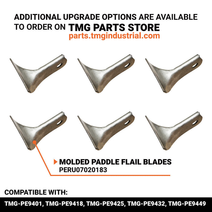 PERU07020183 Peruzzo Moulded paddle flail (Patented) with hole for SCORPION, FOX-S, MOTOFOX, KOALA GROUND and KOALA PRO (Pack of 6)