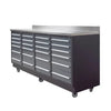 TMG Heavy Series™ 7-Ft 24-Drawer Workbench with Stainless Steel Top, Ball Bearing Double Slides & Casters, TMG-WB724