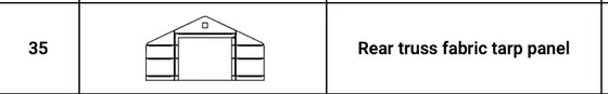 TMG-DT4041-35 Rear end wall cover panel, 32oz PVC900 (upgraded)