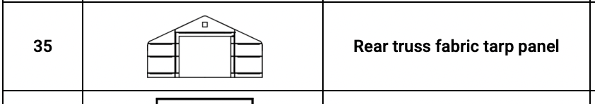 TMG-DT4041-PRO-35 Rear end wall cover panel, 32oz PVC900 (upgraded)