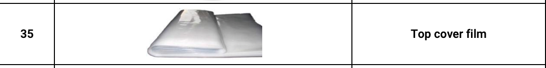 TMG-GH1240-35 Top film cover, 6 mil EVA clear film