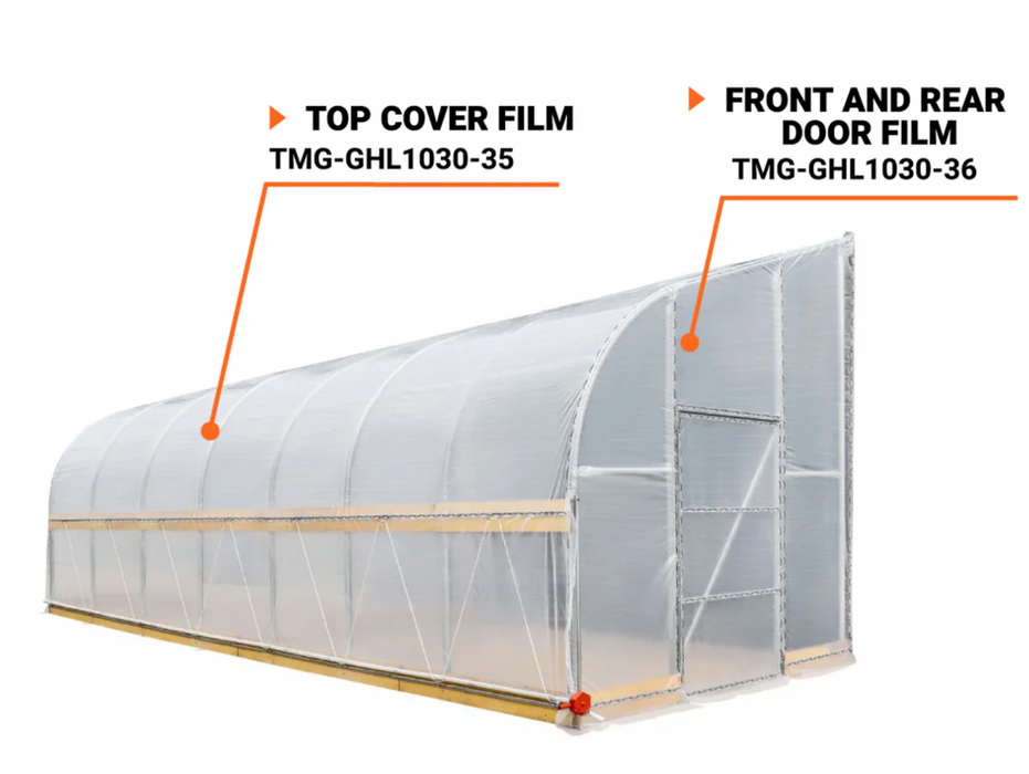 TMG-GHL1030-35 Top cover with two end walls (6 Mil clear EVA plastic film)