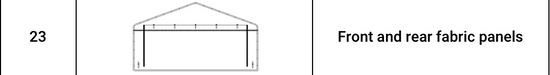 TMG-PT2020F-23 End wall cover for front and rear ends (pack of 2)