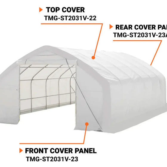 TMG-ST2031V-22 Top cover, 17oz white PVC tarp