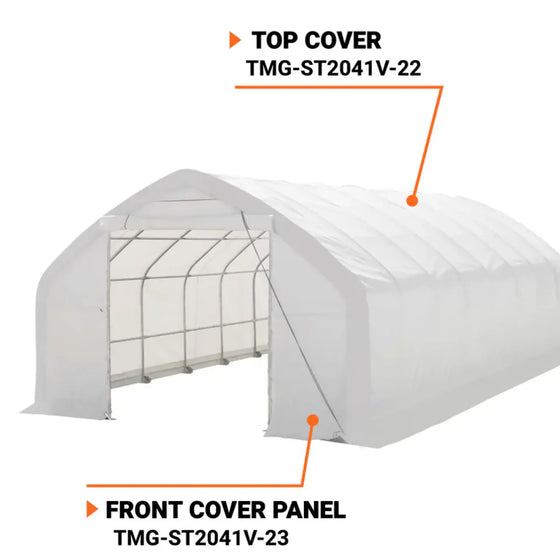 TMG-ST2041V-22 Top cover, 17oz white PVC tarp