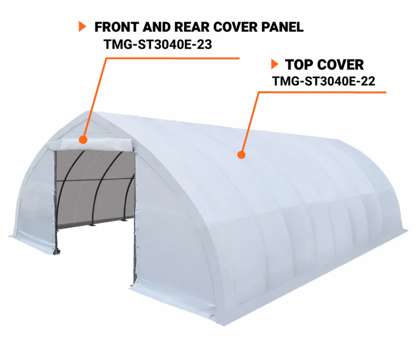TMG-ST3040E-23 End wall cover (11oz PE tarp)