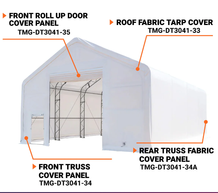 TMG-DT3041-34 Front end wall cover panel, 32oz PVC900 (upgraded)