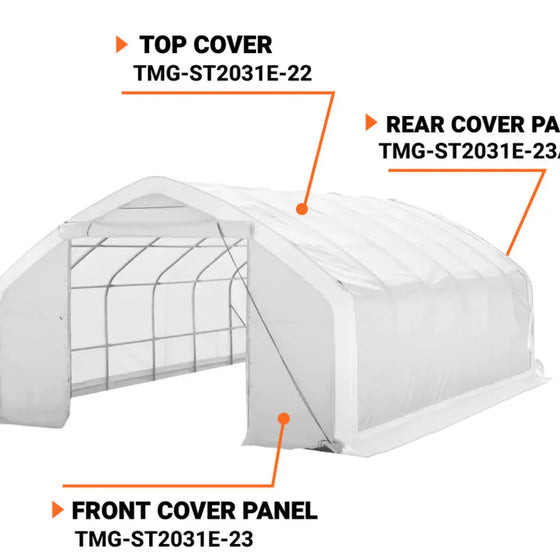 TMG-ST2031E-22 Top cover, 11oz white PE tarp