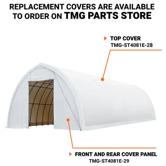 TMG-ST4081E-28 Top cover (11oz PE tarp), all white
