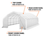 TMG-ST2031E-23 Front wall panel 11oz PE tarp (roll up door panel included)