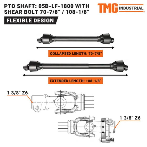 TMG-05B-LF-1800 PTO Shaft for TMG-TFMO80, TMG-TFMO90 TMG-Parts