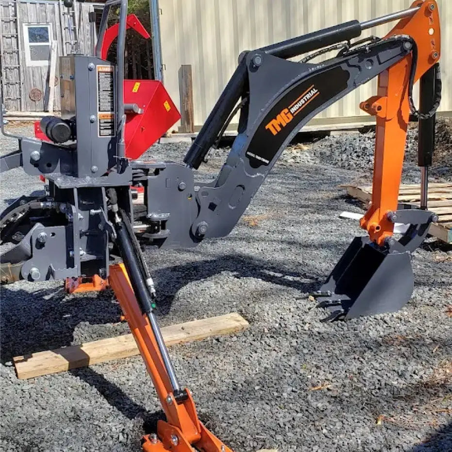 Backhoe Boom Rotation TMG 2380 mm (8’) Tractor Swing Backhoe Attachment, 180° Boom – TMG ...