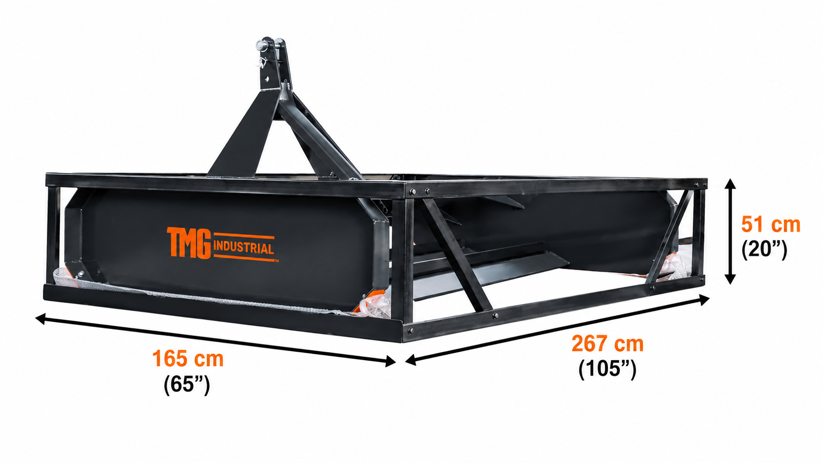 2390 mm Tractor Land Leveler, Dual Blades, 3-Point Hitch, Category 1 & 2 TMG-TLL96-shipping-info-image